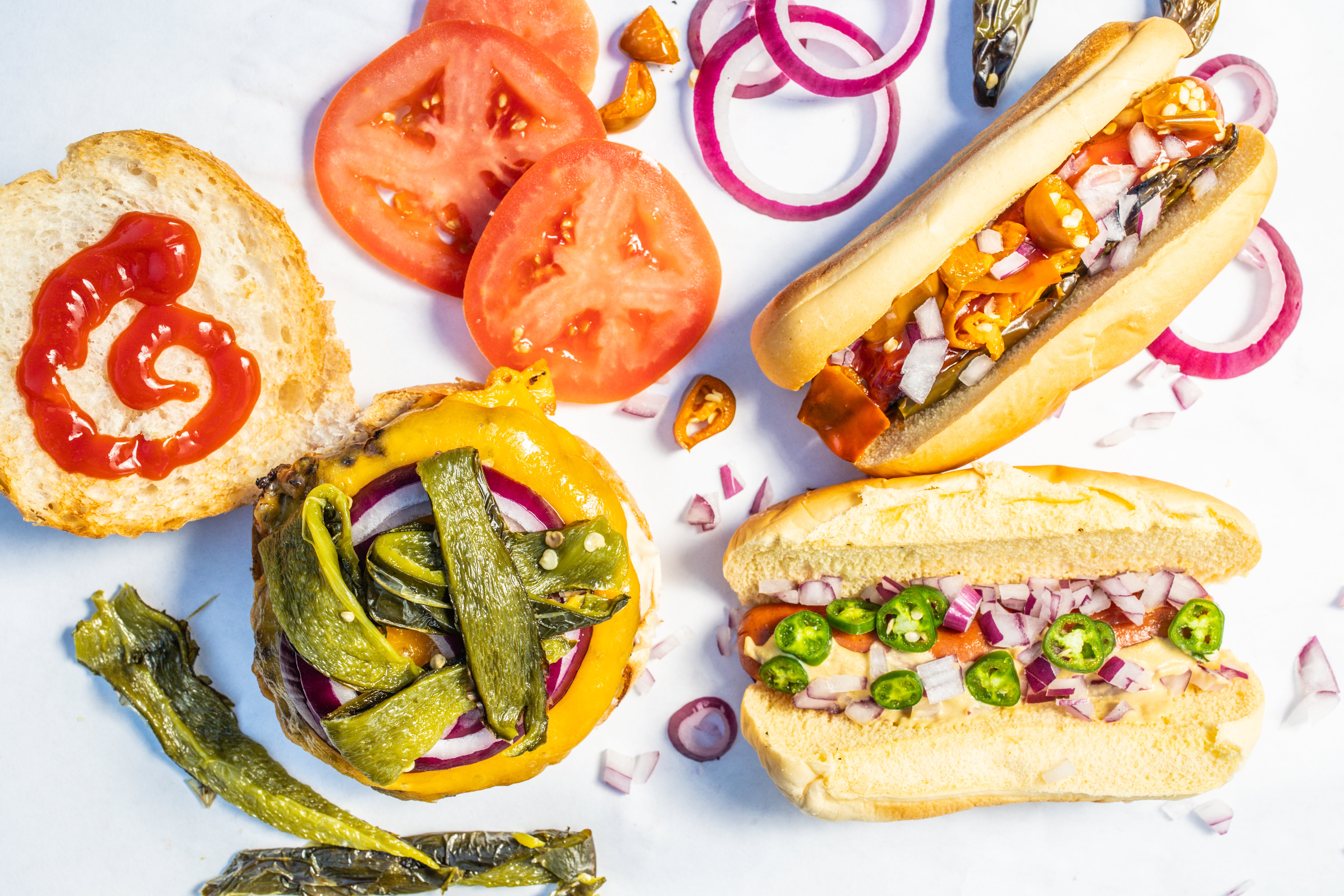 CHILI VERDE BURGERS & DOGS