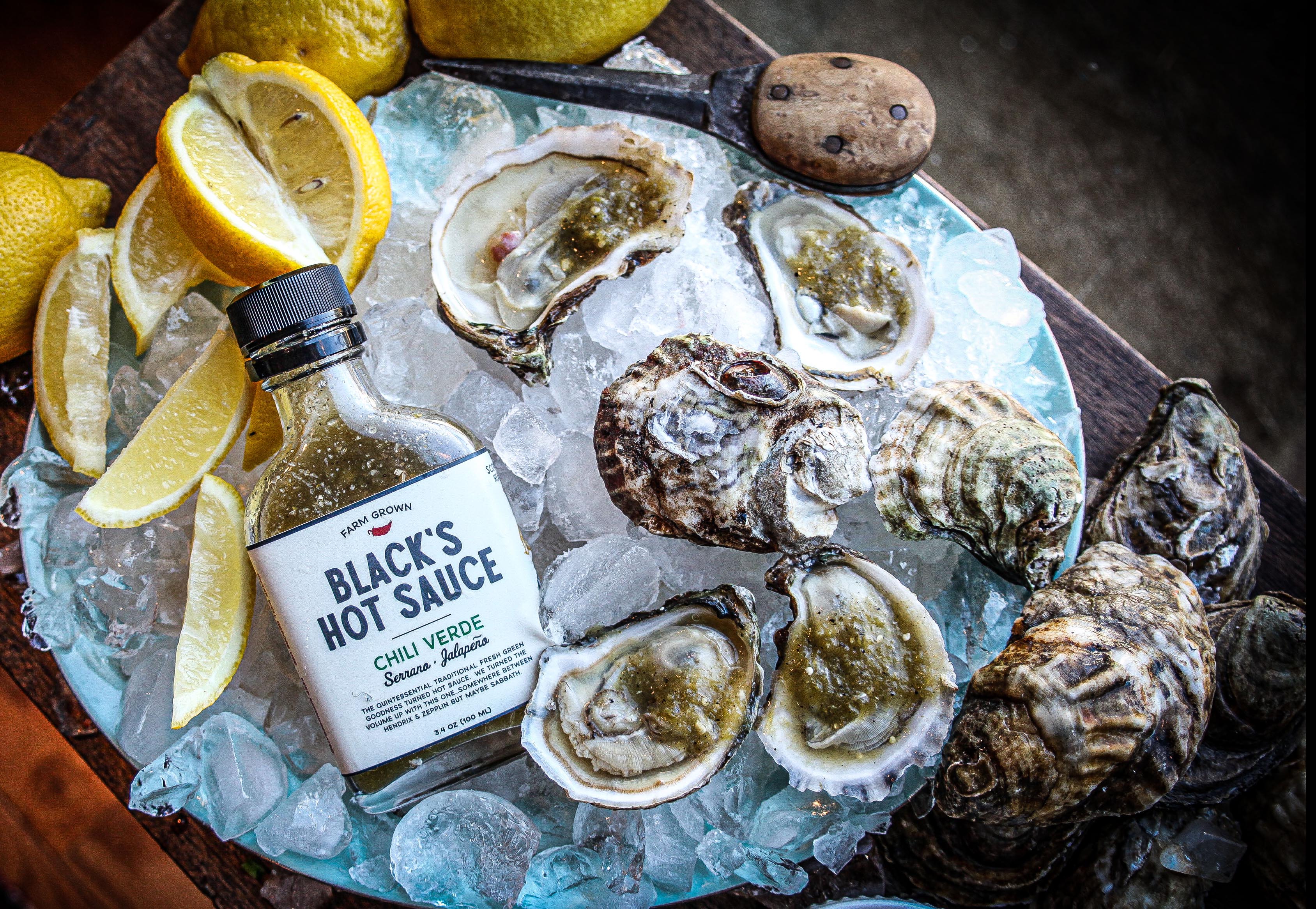 OYSTERS WITH CHILI VERDE