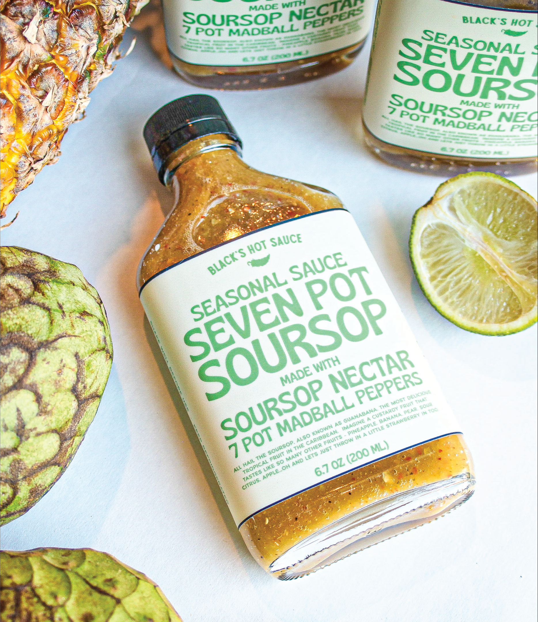 SEVEN POT SOURSOP - SEASONAL SAUCE | Black's Hot Sauce SEVEN POT SOURSOP - SEASONAL SAUCE | Black's Hot Sauce